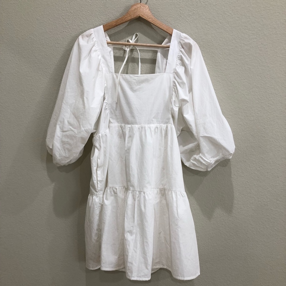 Puff Sleeve A Line Dress